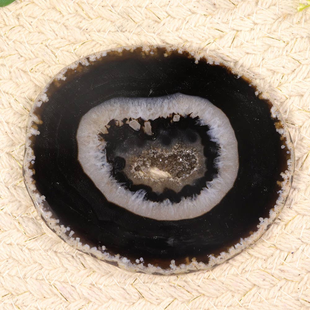 Natures Artifacts Inc - Venta al por mayor Piedras/cristales espirituales - Rebanada de ágata negra mediana1