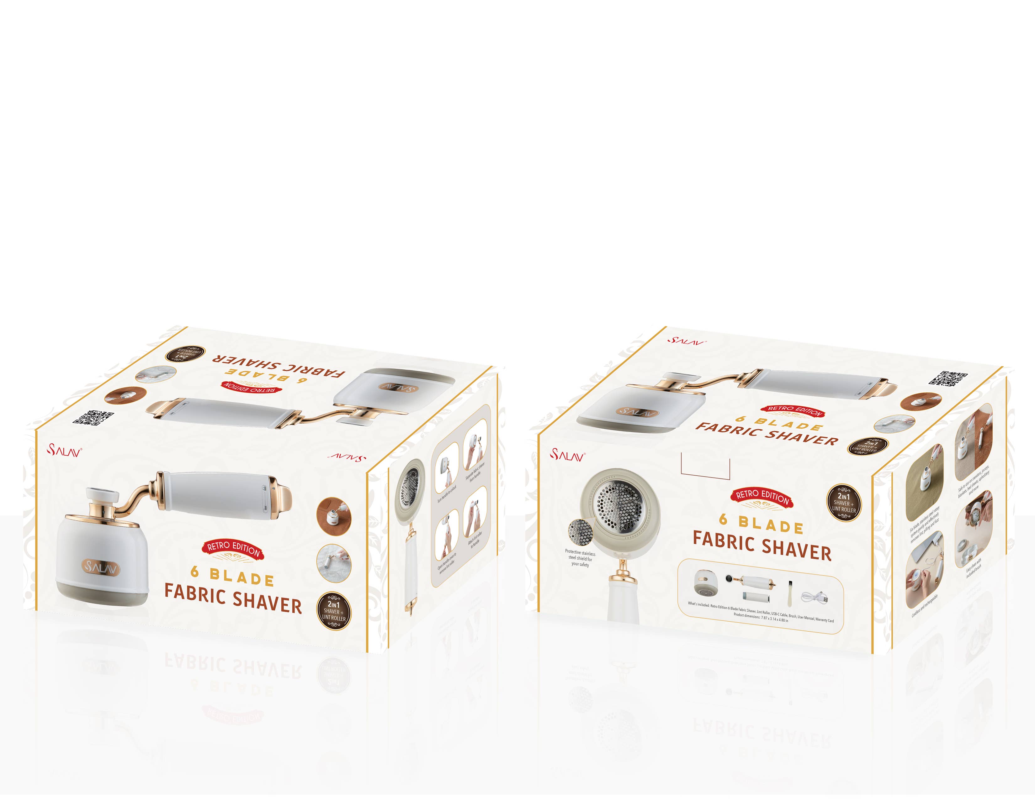 Salav-True & Tidy - Wholesale Lint Roller - Retro Edition Rechargeable Fabric Shaver and Lint Roller45