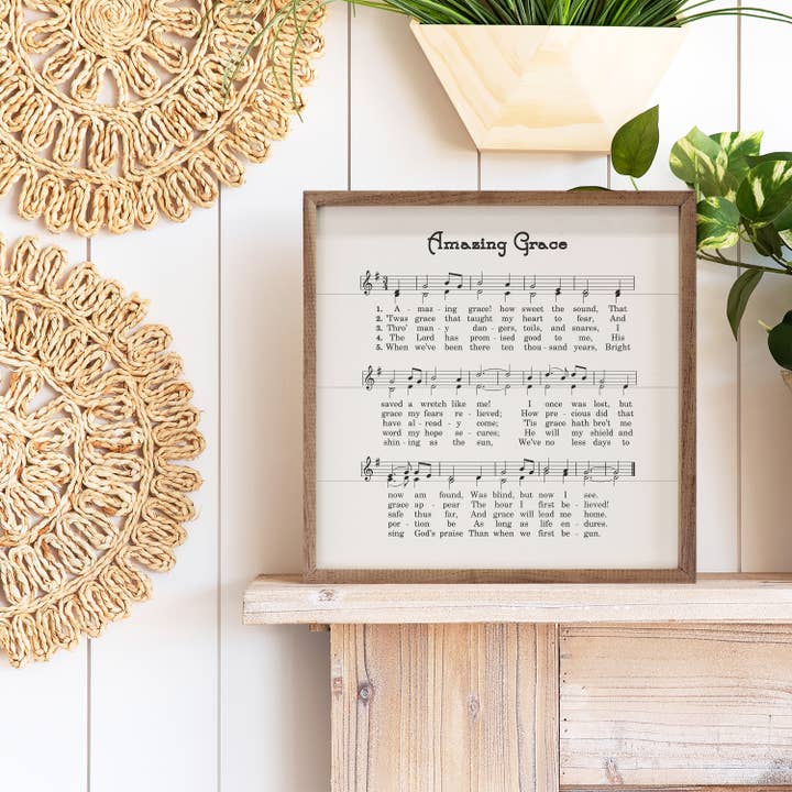 Kendrick Home - Wholesale Sign - Amazing Grace Sheet Music White1