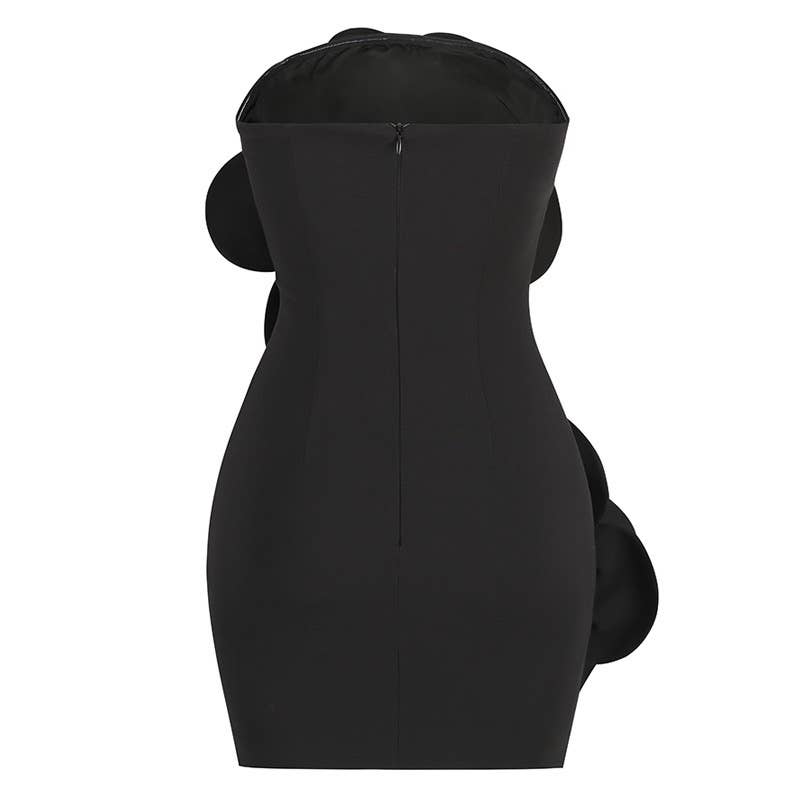 Productseeker - Wholesale Dress - Women's - DR0127 Red 3D Flower Tube Dress - Bold Elegance1