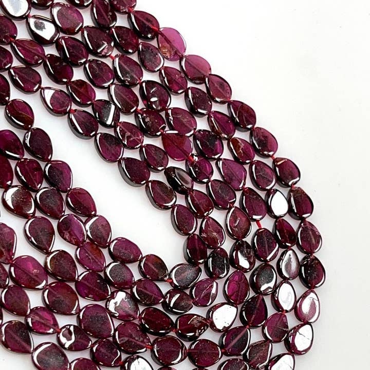 Garnet Gemstone Pear Beads Strand 6x4mm 14" long Strands for wholesale by TRIVENI USA INC
