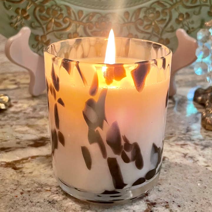 Jamcat Candles - Wholesale Jar/Filled Candle - Cheetah-White- Soy Candle-Animal Print-Leopard-Home Decor