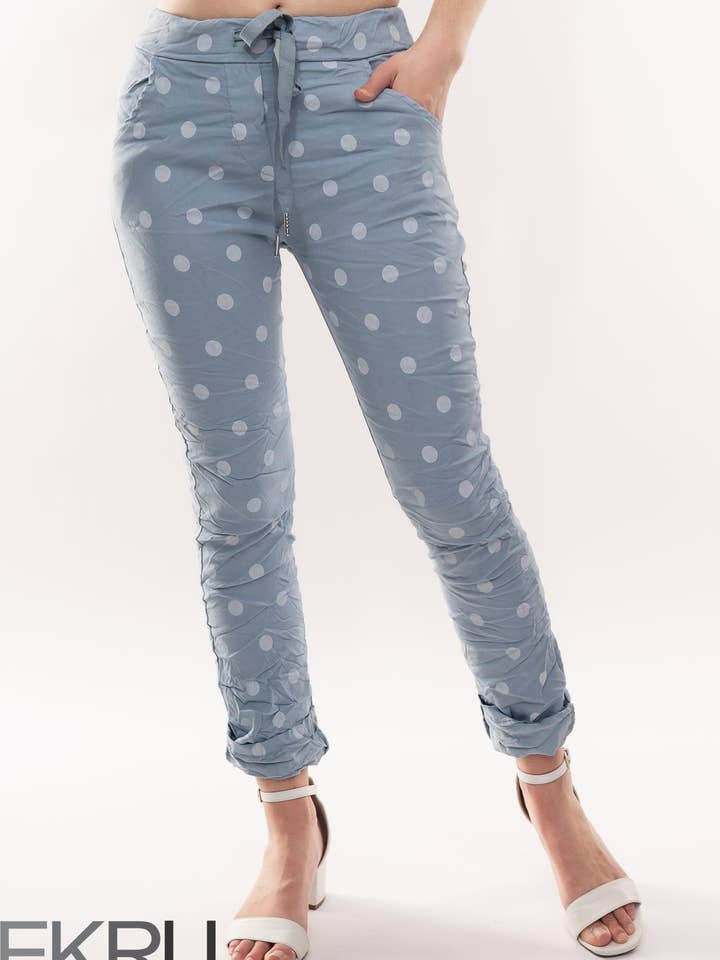 SS25 - CRINKLE TRAVEL BYXA (PT861-56) PRICKAR för wholesale av LINEN LUV