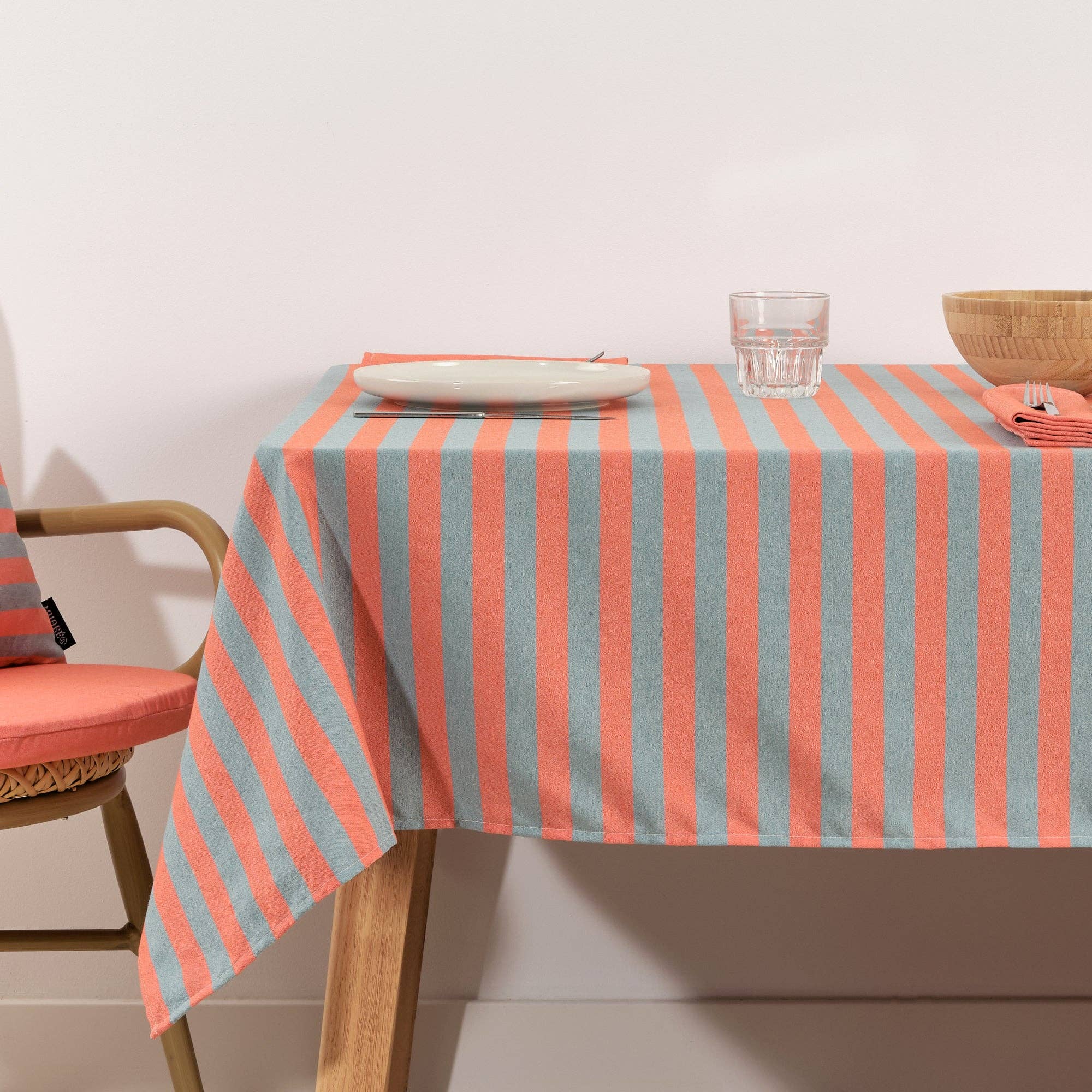 SG HOGAR - Wholesale Tablecloth - Maglia Raya Orange and Water Jacquard Tablecloth1