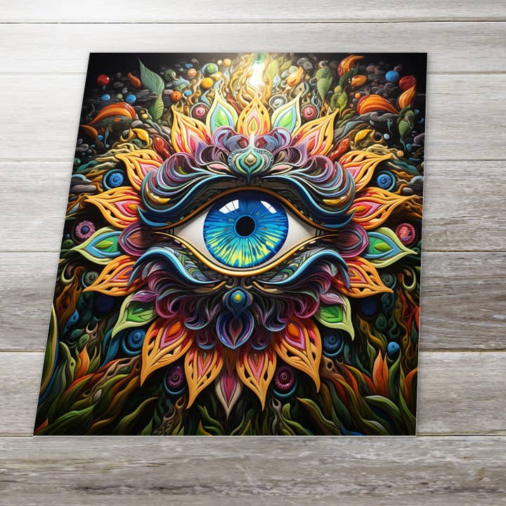 Mandala Eye Sticker- Square for wholesale by Ozark Sticker Company