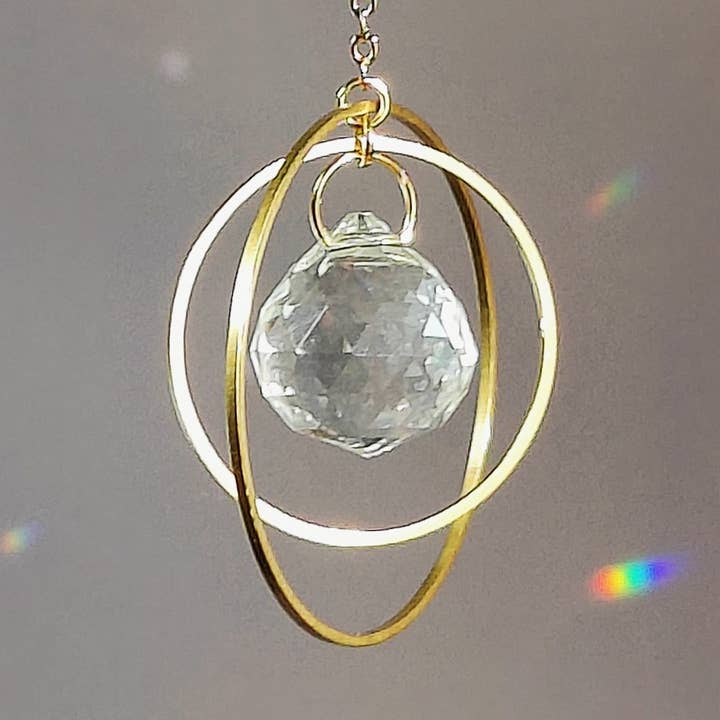 Atelier Intuitive - Wholesale Suncatcher - GALAXY MINI • Mini Suncatcher in Brass & Glass Crystal