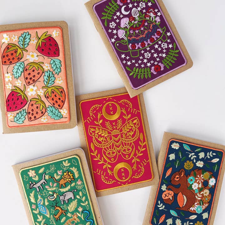 Rikrack - Wholesale Notebook - Wildlife Embroidery Pocket Notebook