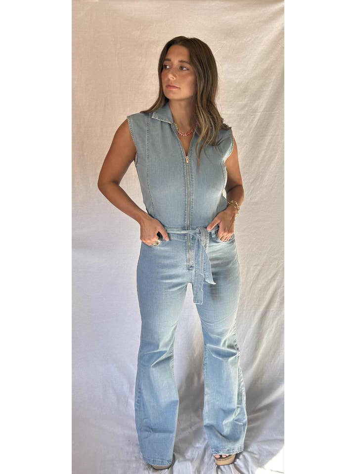Blue Sleeveless Romper for wholesale on Faire2