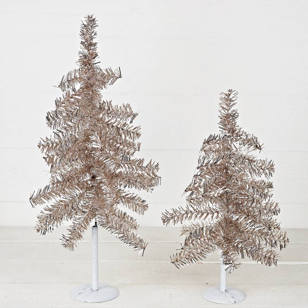 Impressive Enterprises, Inc. - Wholesale Artificial Christmas Tree - M32750-Glittered Tinsel Tree-CHAM (16inH)3
