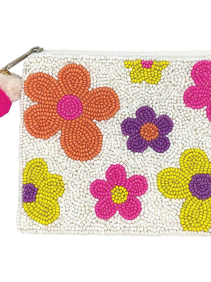 Multi Floral Beaded Coin Purse for wholesale by Ole
