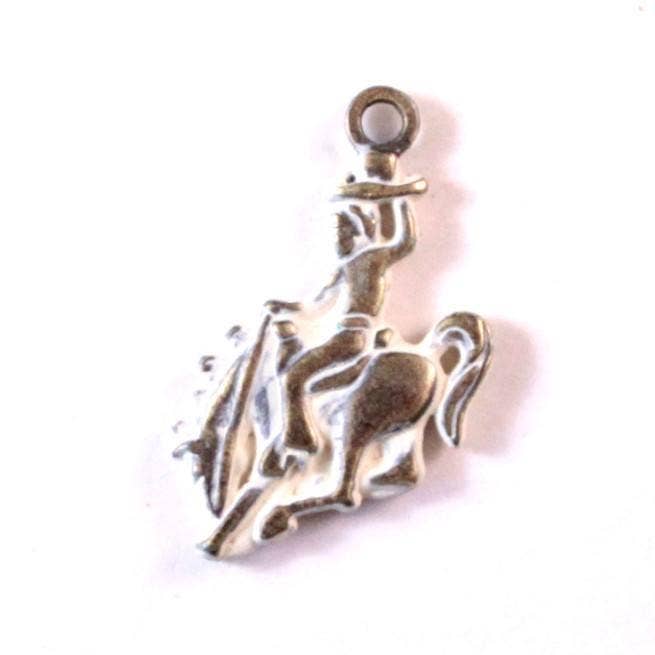 Gleeful Peacock - Wholesale Individual Charm/Pendant - Bronco Rider Charm Only, Bracelet or Necklace