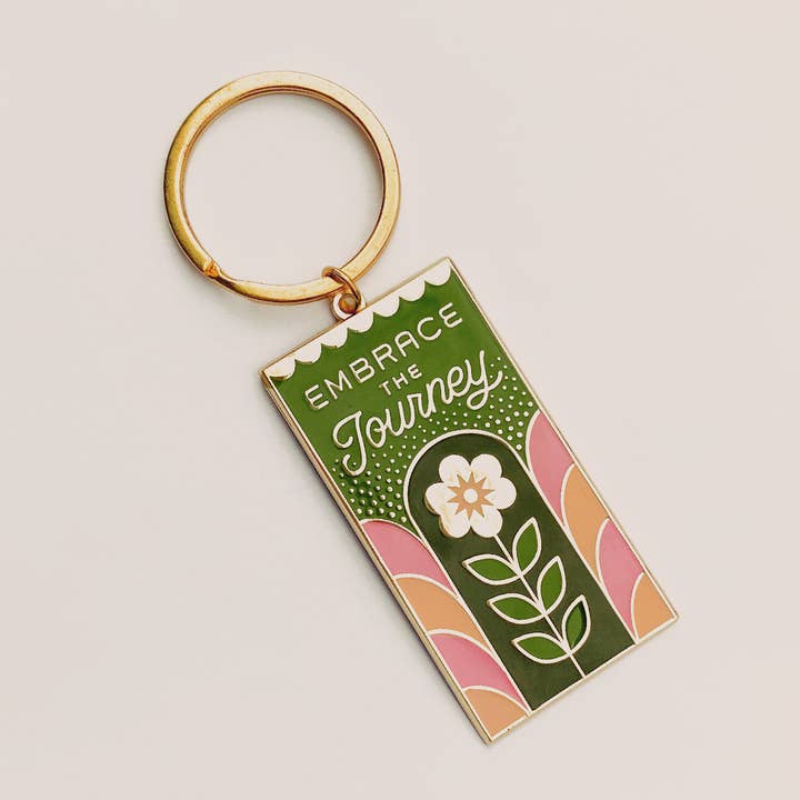 Embrace the Journey Enamel Keychain with Ring for wholesale by Annlettering
