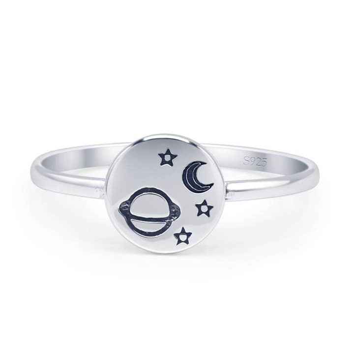 Anillo Sello de Saturno Oxidado para venta al por mayor de Blue Apple Imports