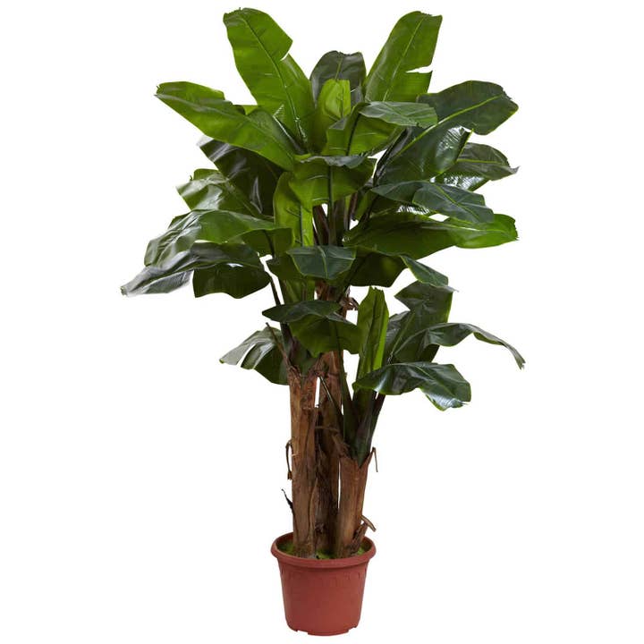 7' Giant Triple Stalk Banana Tree UV Resistant (Indoor/Outdoor) for wholesale by Silk Flower Depot