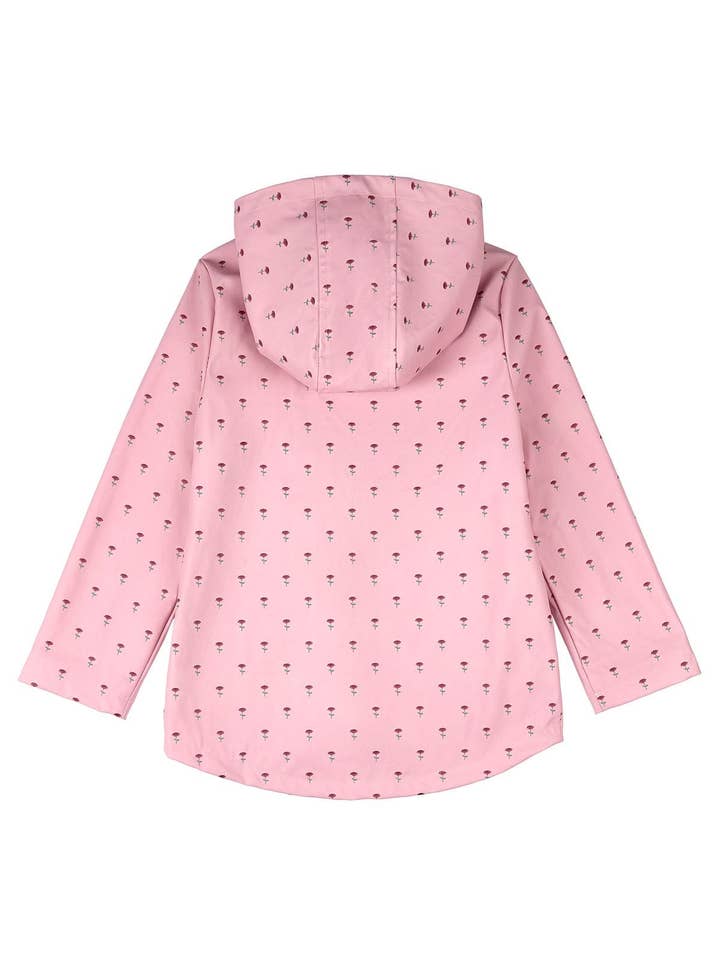 Pink Flowers In Bloom Lined Kids Raincoat with Pouch for wholesale on Faire1