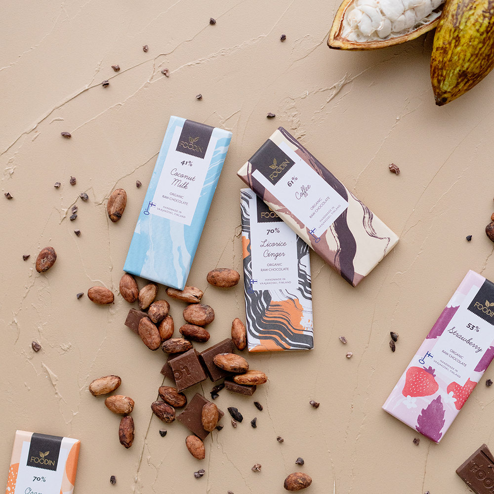 Foodin - Wholesale Chocolate Bar - Raw Chocolate Coconut Milk 41%, Organic 40 g1