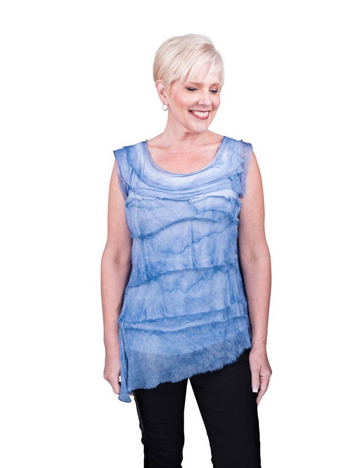 TINA Stephens Italy/Tees By Tina - Wholesale Blouse - Women's - Arianna Silk Ruffle Top (BT205)13