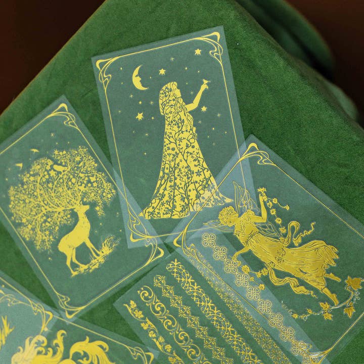 Fe-guld klistermærkeark for engroshandel hos CoraCreaCrafts