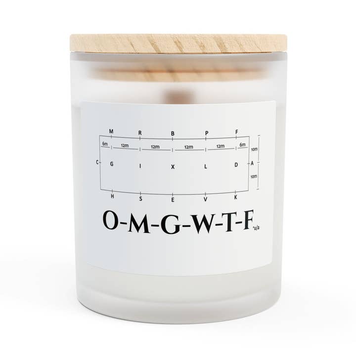 Frosted Glass Candle, 11oz - Dressage Course - OMGWTF for wholesale by un.sus.tain.a.ble equestrian
