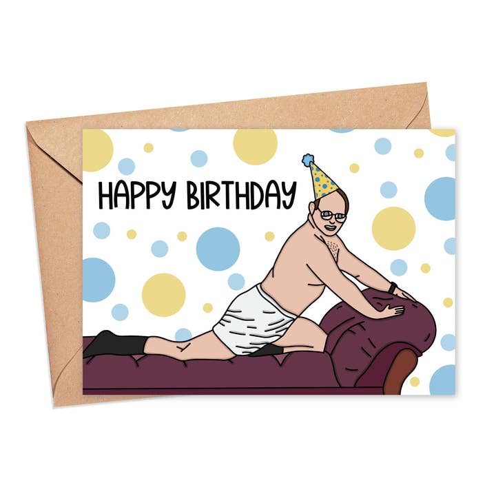 George Costanza Birthday Card for wholesale by Saucy Avocado