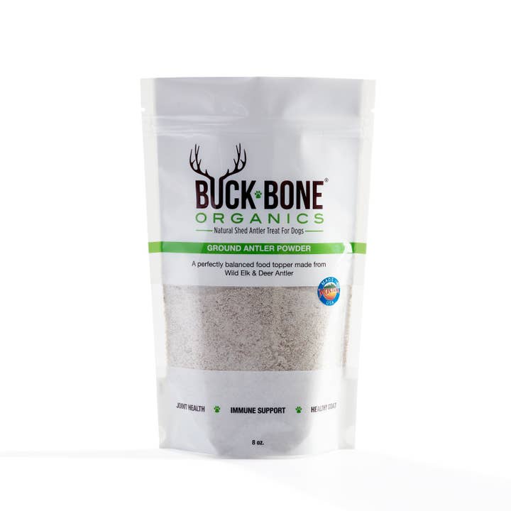 Ground Antler Powder 8 oz for wholesale by Buck Bone Organics