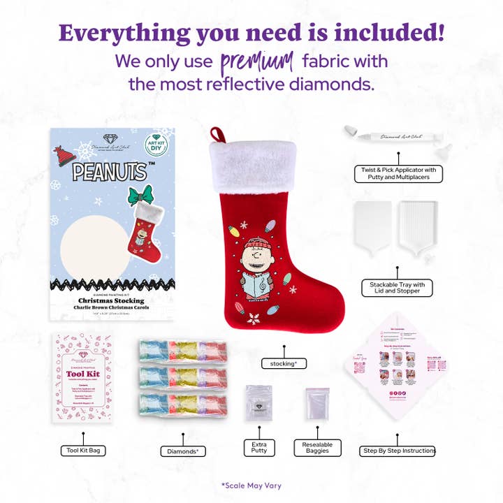 Diamond Art Club - Wholesale Holiday Stocking - Christmas Stocking - Charlie Brown™ Christmas Carols2