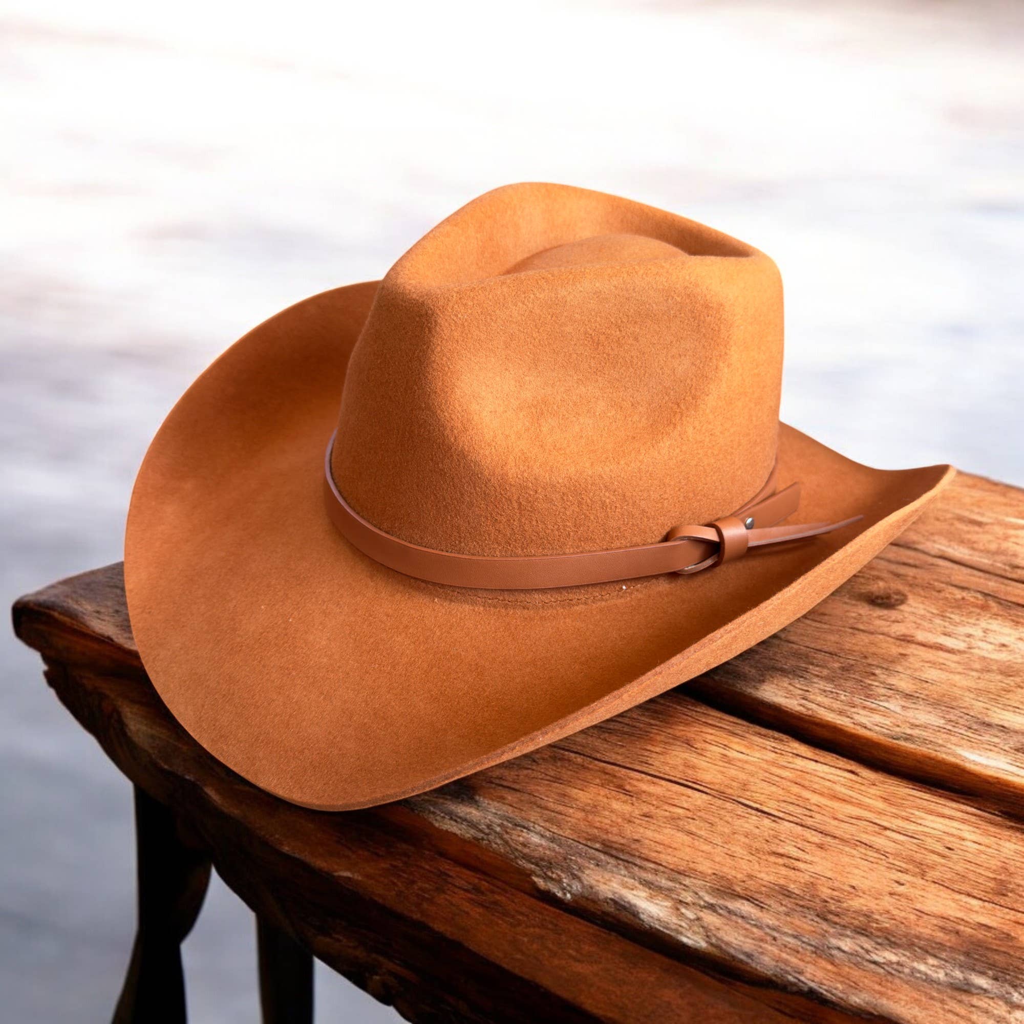 Bella Betty - Vente Chapeau de cowboy – femme - Chapeau de cowboy en laine australienne de qualité supérieure avec bande en cuir6