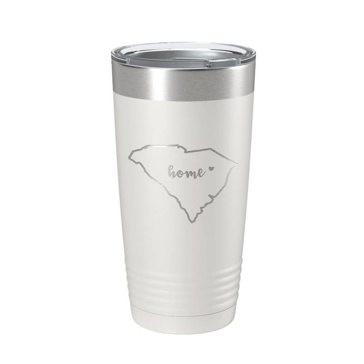 South Carolina Tumbler Home State, tazza da viaggio isolata con mappa incisa al laser, tazza da caffè da 20 once per la vendita all'ingrosso da parte di CarveBright