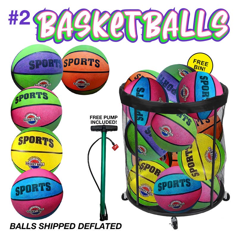 Deluxe Import Trading - Wholesale Sports Ball - 120 pc #2 Sports Basket Ball with Display0