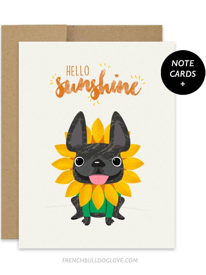 Hello Sunshine - Conjunto de 12 cartões por atacado de French Bulldog Love