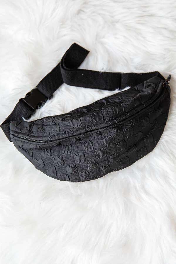 1st Allie - Wholesale Belt Bag - Women's - Checkered Nylon Crossbody Fanny Pack Bum Bag0