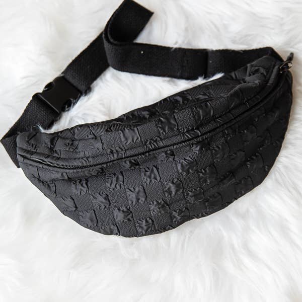 1st Allie - Wholesale Belt Bag - Women's - Checkered Nylon Crossbody Fanny Pack Bum Bag