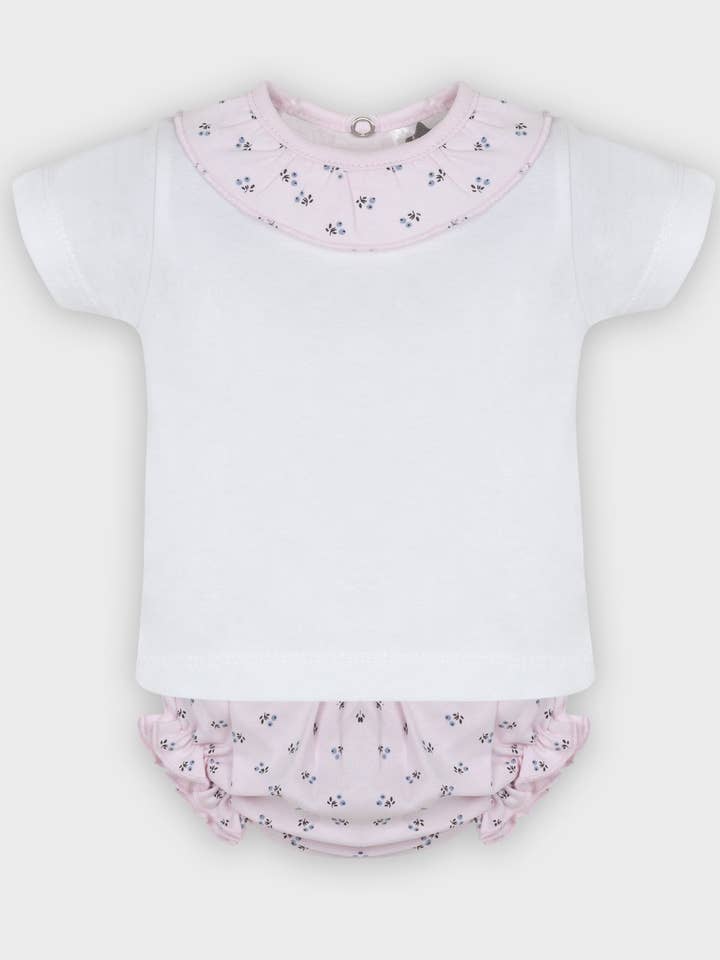 Set FLOWERS t-shirt +diaper cover girl for wholesale by Minhon