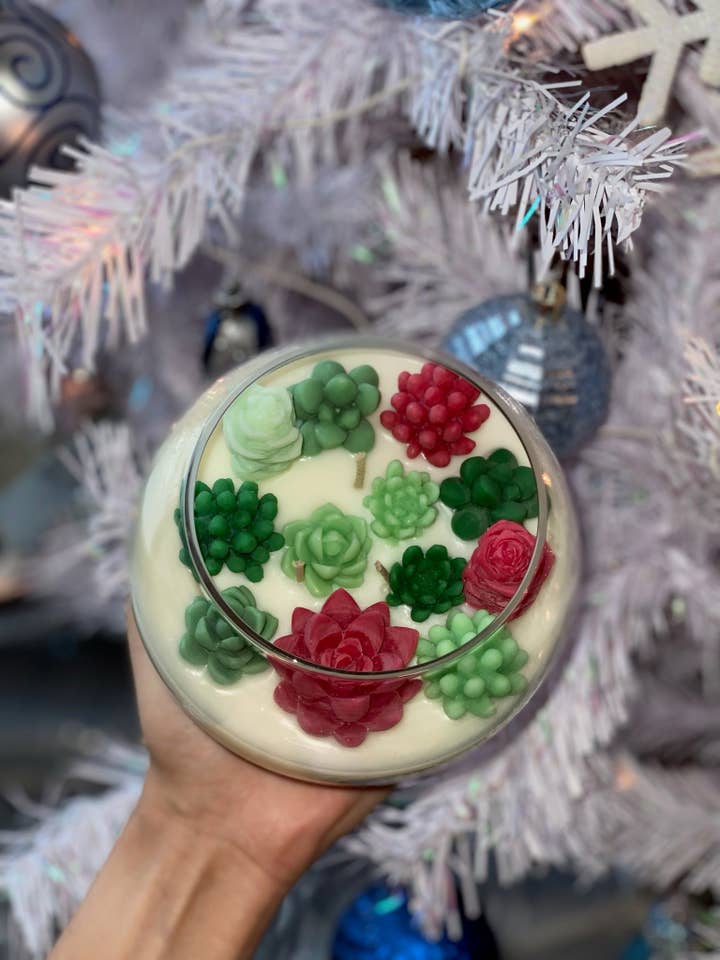 Candela Giardino di Succulente Natalizie - Edizione Limitata per la vendita all'ingrosso da parte di Allure Wax Works