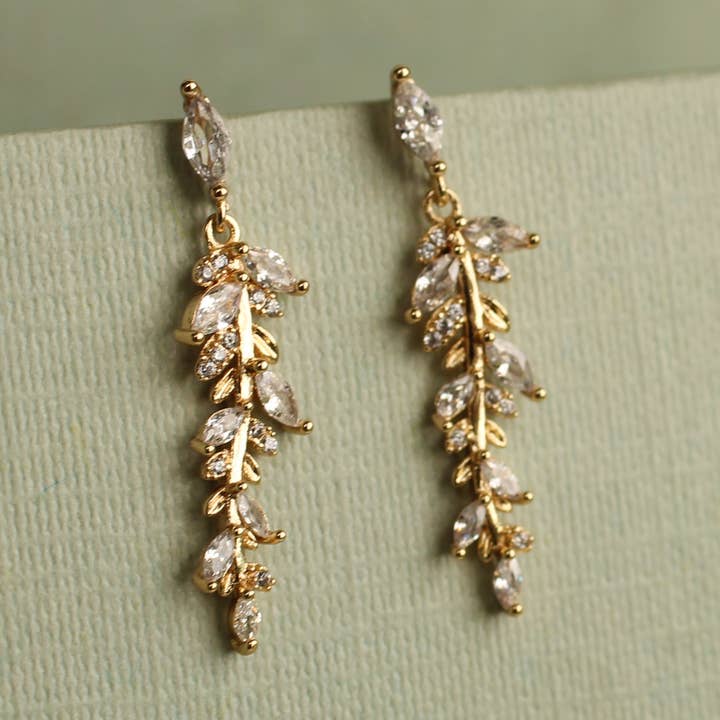 Feather Fern Drop Earrings for wholesale by Silk Purse, Sow's Ear