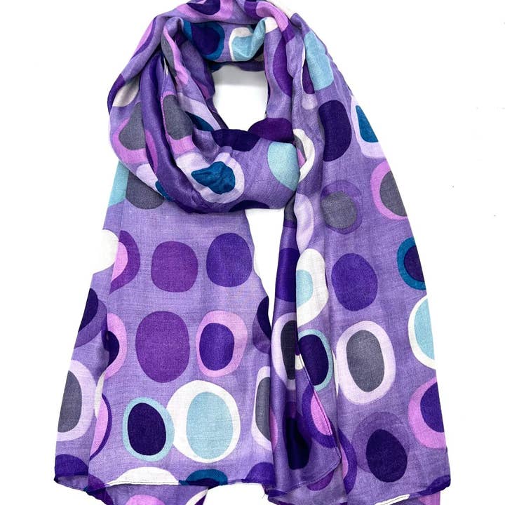 LINETA – wholesale Scarf – Women's – HH-213 Scarf with round pattern print12