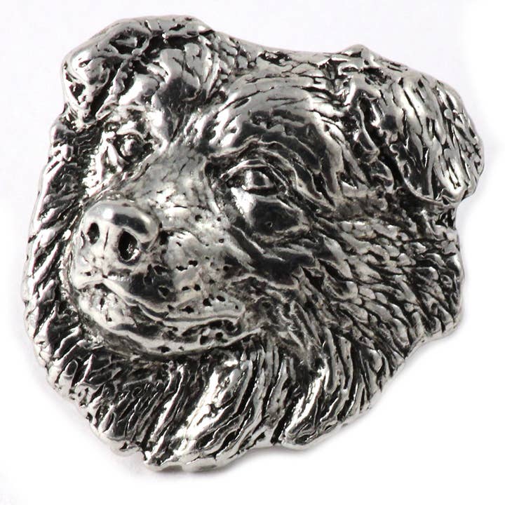 Border Collie Dog Anstecknadel oder Magnet aus Zinn D030 für den Großhandel von Creative Pewter Designs