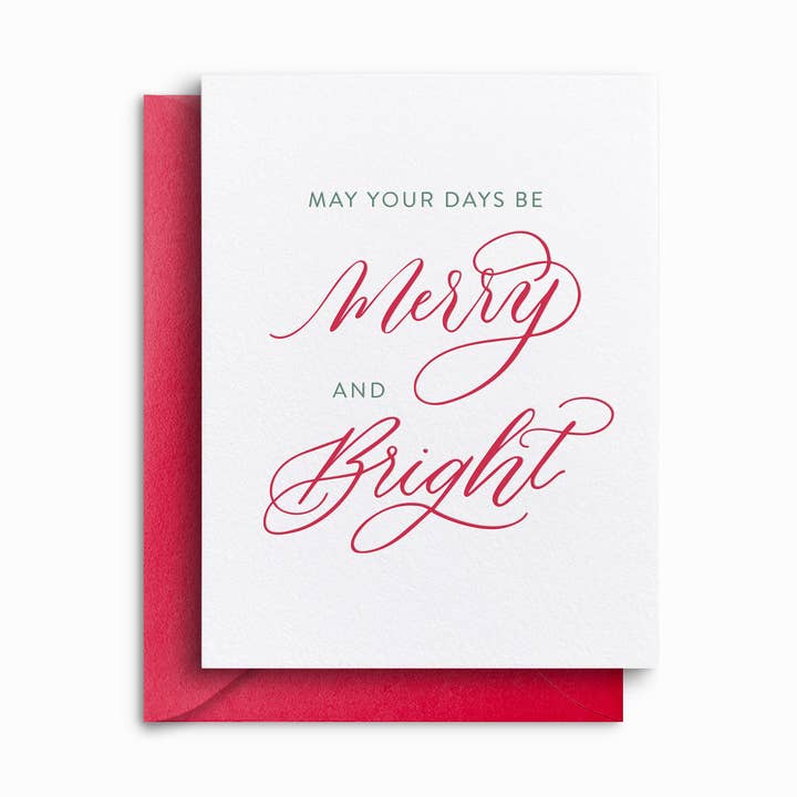 May Your Days Be Merry & Bright - Christmas Card for wholesale by Annabel Reese