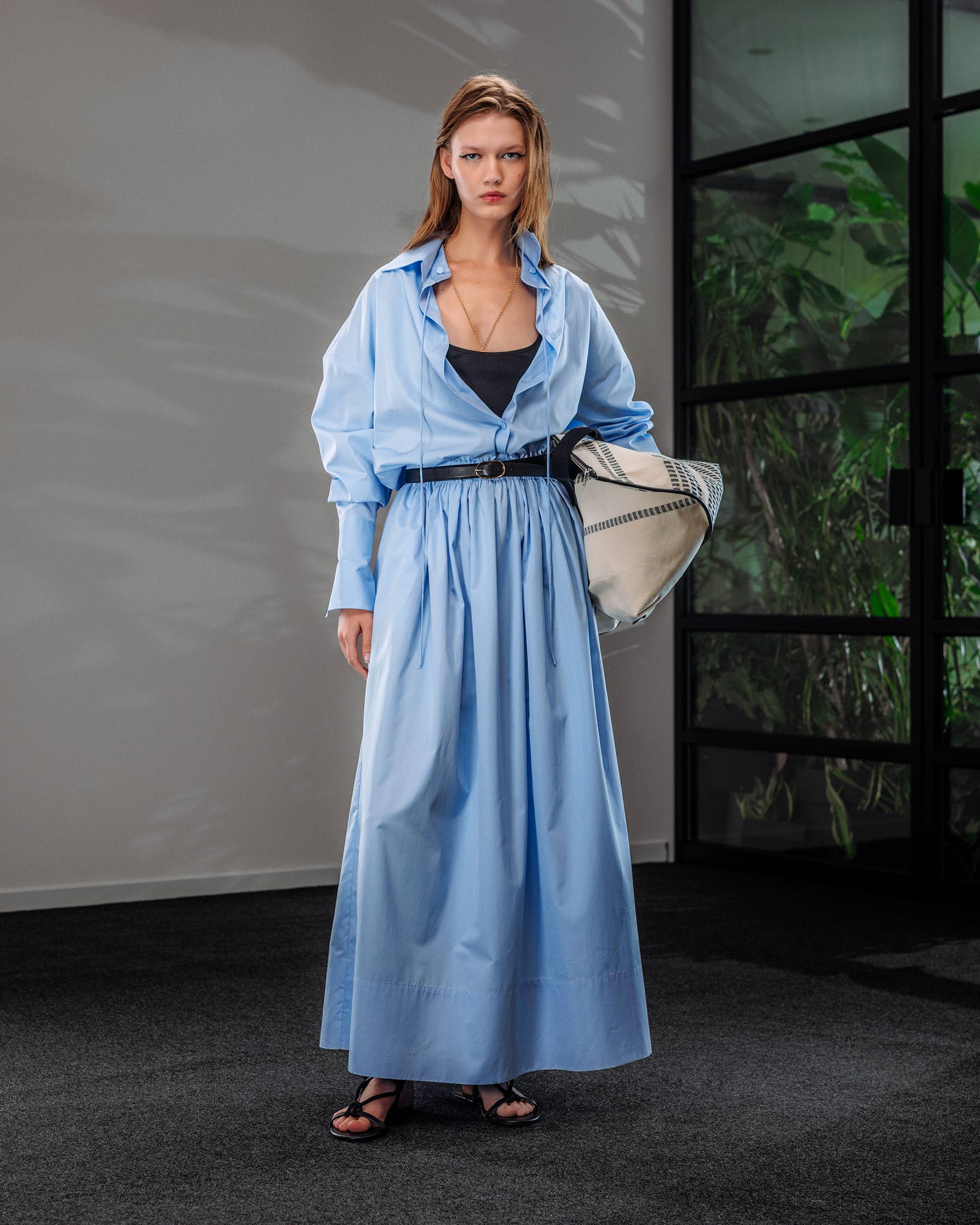 A LINE - Venta al por mayor Vestido - Mujer - Vestido camisero con cuello en punta