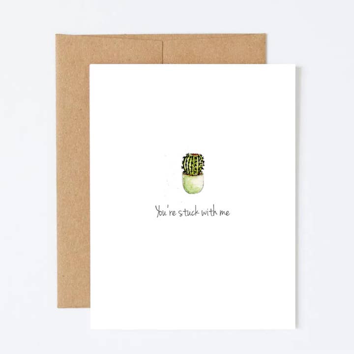 Du sidder fast med mig - Kort for engroshandel hos Inkwell & Poppy