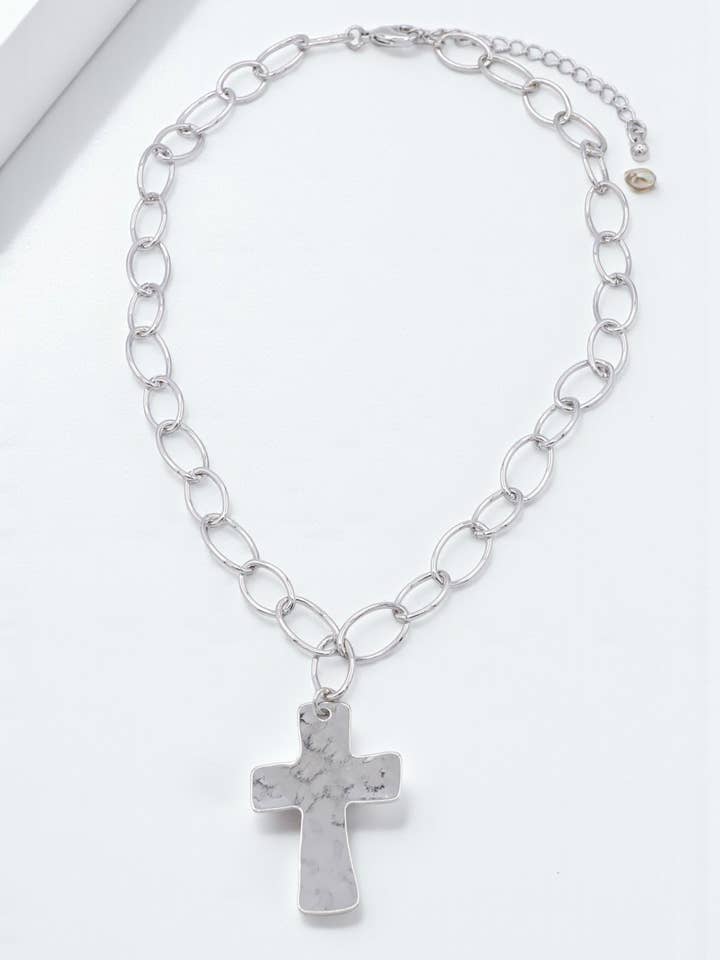 Metal Link Chain Cross Pendant Necklace for wholesale by Mint & Shine