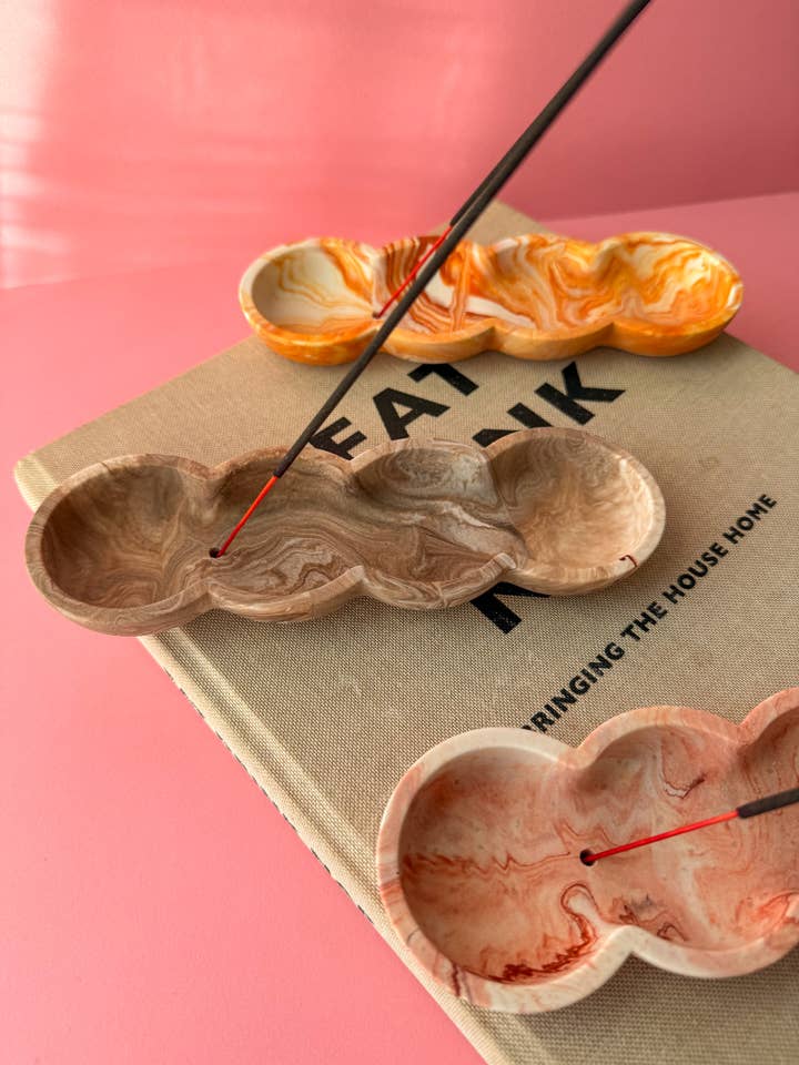 Marmor Bølgede Røgelsespindeholdere | Stentøjs Hjemmedekoration for engroshandel hos Gokican