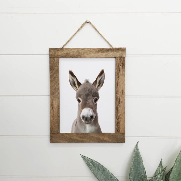 Letrero de madera de granja con diseño de bebé burro para pared para venta al por mayor de Hangout Home