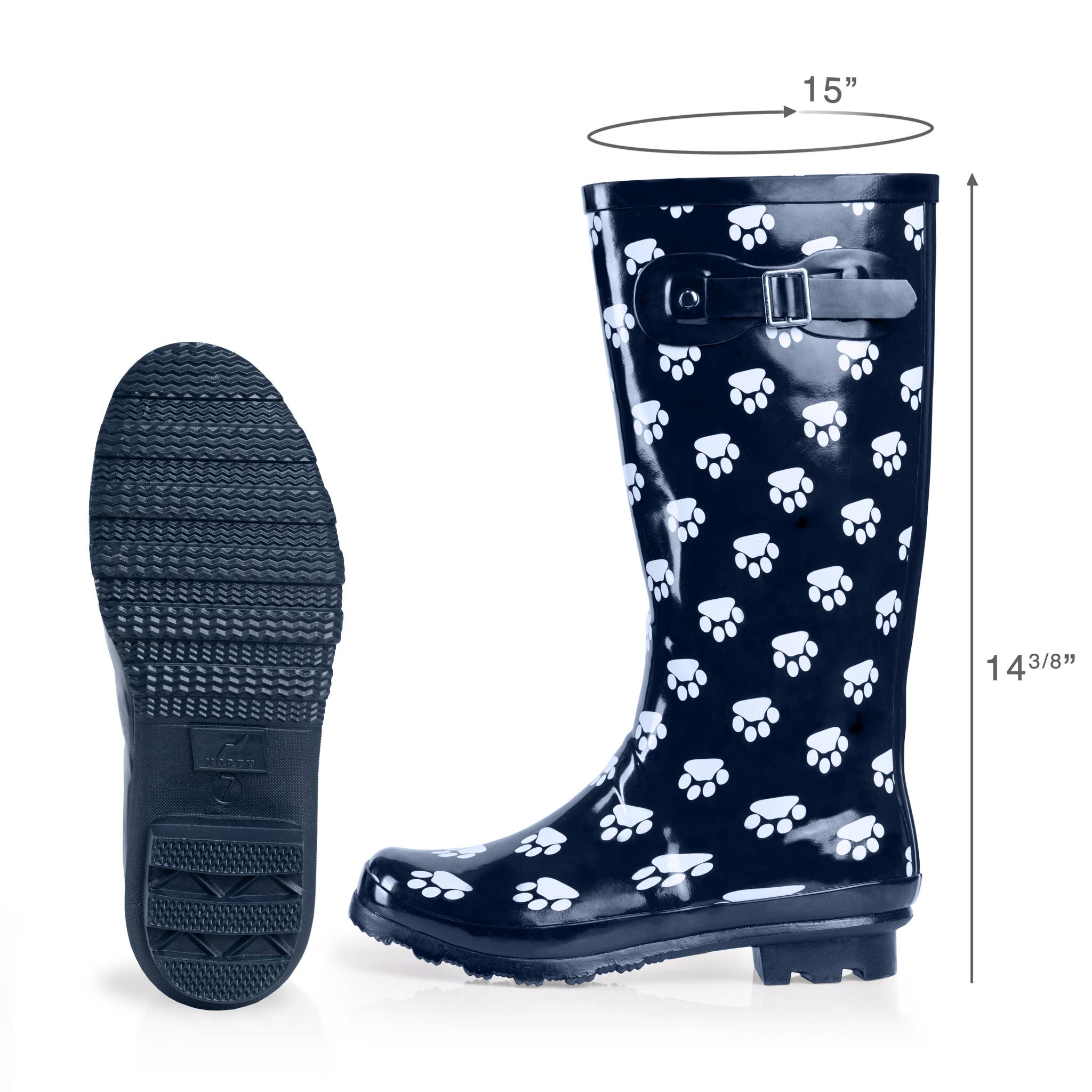 Eastern Off Price – wholesale Regnstövlar - Dam – Norty Women Hi Calf 13" Rain Boot 39699 Navy Tass Print1