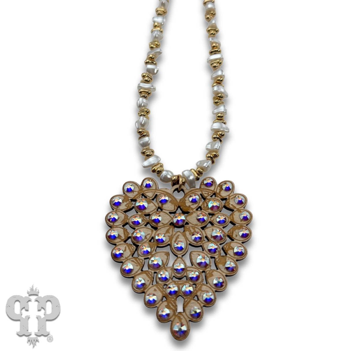 Pink Panache Brands - Wholesale Pendant/Charm Necklace - Laser cut rhinestone heart necklace2