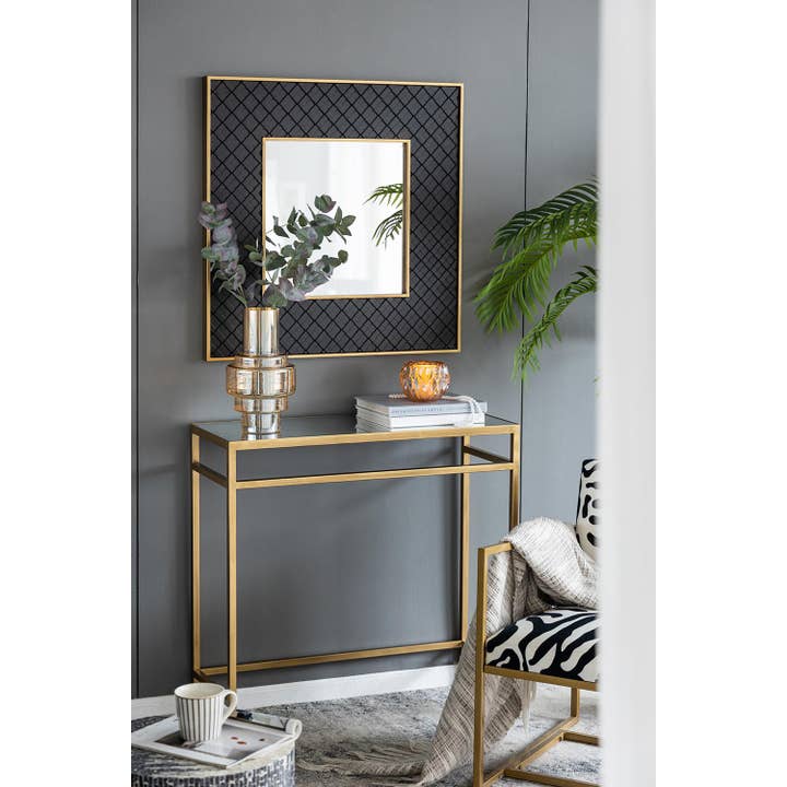 A&B Home Group Inc. – wholesale Ljushållare – D6x4,3" Bärnstensfärgad Ljuslykta med Präglat Mönster - Bärnsten13