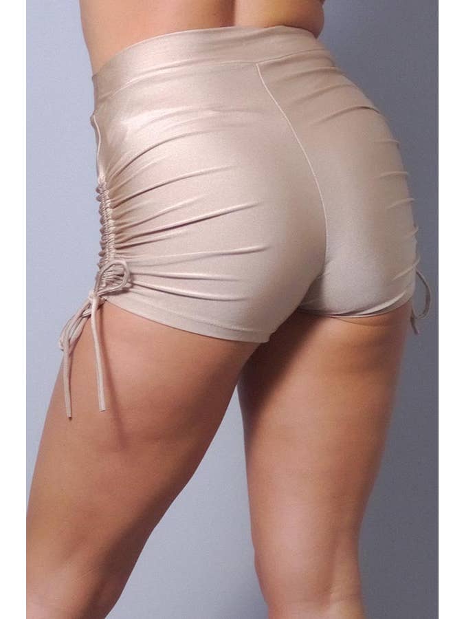 CEFIAN FASHION - Wholesale Athletic Shorts - Women's - SEXY HIGH WAISTED SIDE RUCHING TIE SHORTS6