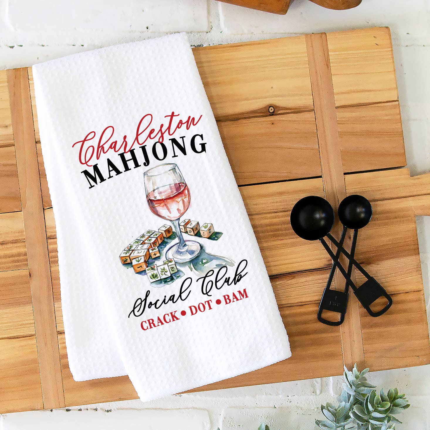Canary Road - Wholesale Tea Towel - Custom Mahjong Social Club Towel, Mahjong Tile Game Decor1