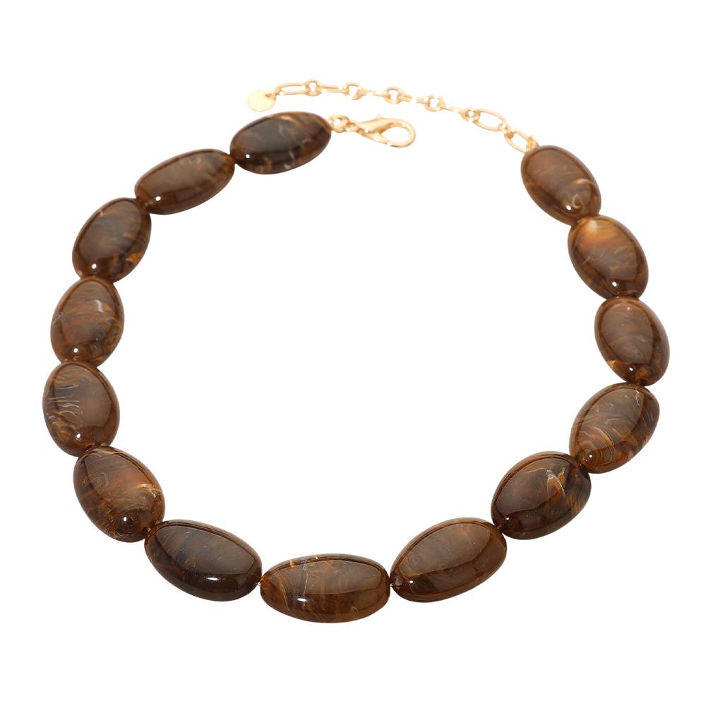 Sensibling Corp. – Engroshandel Perlehalskæde – Chunky marmoreret harpikssten perlekæde statement halskæde2