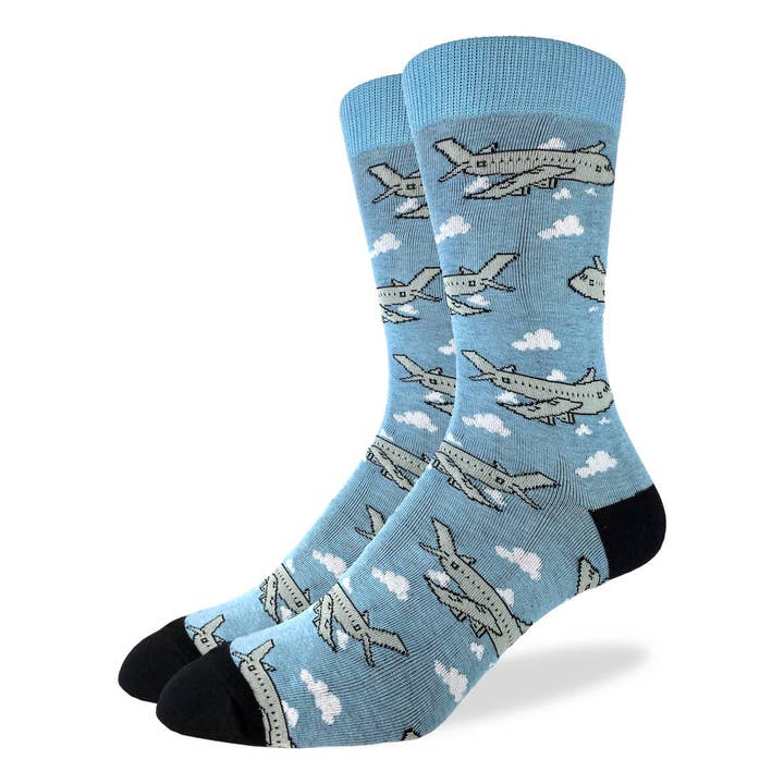 Good Luck Sock - Wholesale Socks - Men's - Men's Jumbo Jet Airplanes Socks